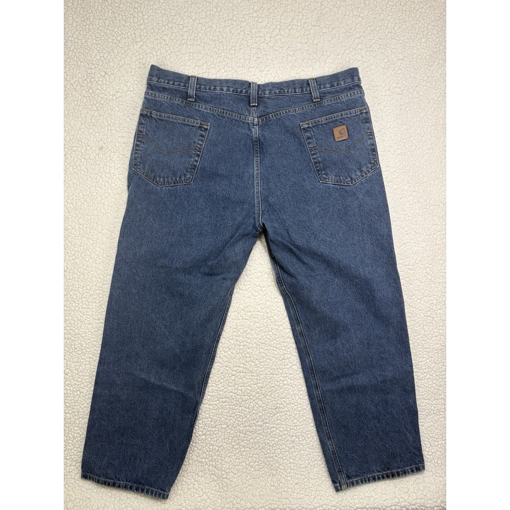 Carhartt Jeans Mens 42x28 Blue Relaxed Fit Straight Medium Wash Cotton B460 DVB